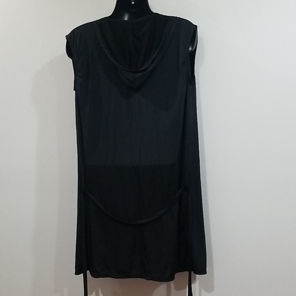 men's sexy black hooded bath robe in a size L - Picture 7 of 16